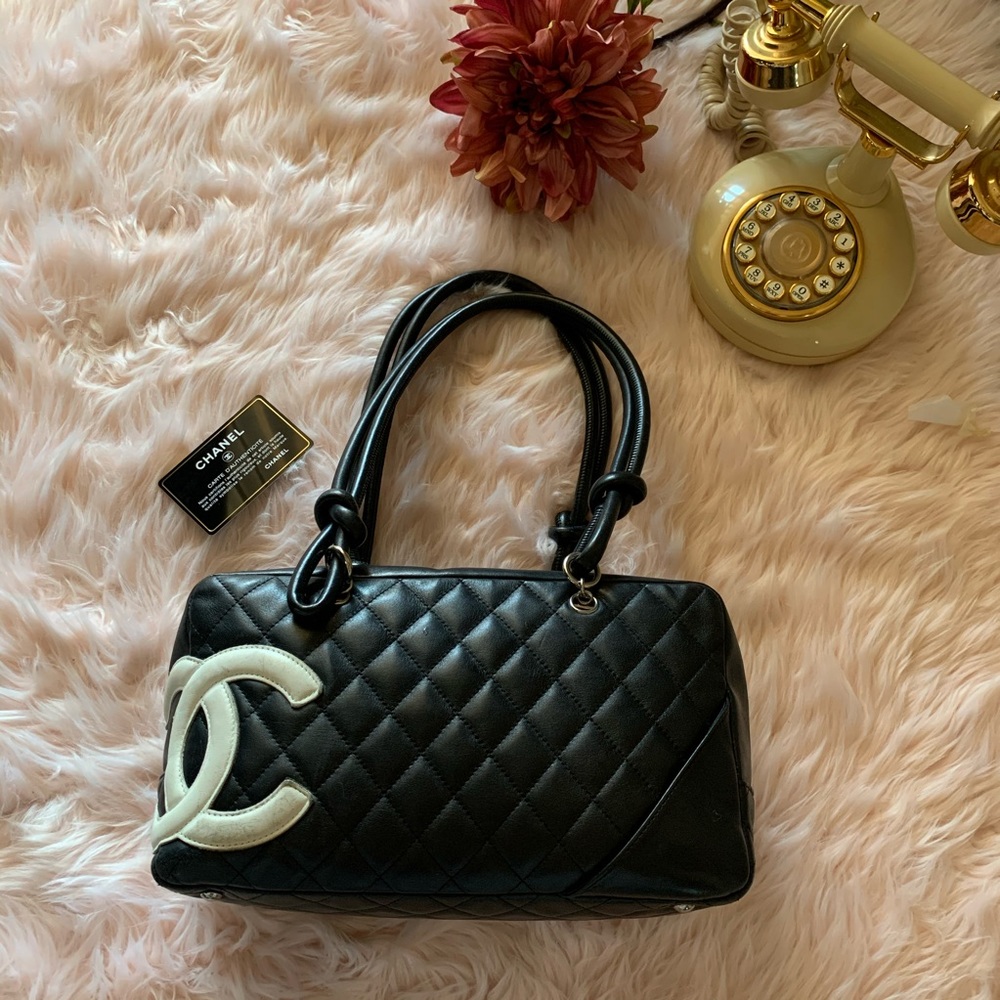<<SOLD>>>Chanel Cambon Black and White Lambskin